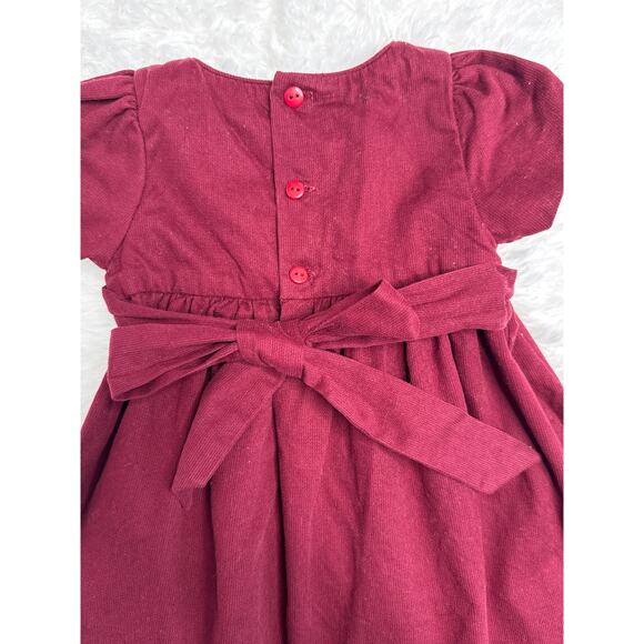 Edgehill Collection Burgundy Smocked Baby Dress hoilday formal – 9M Cotton - Picture 7 of 10